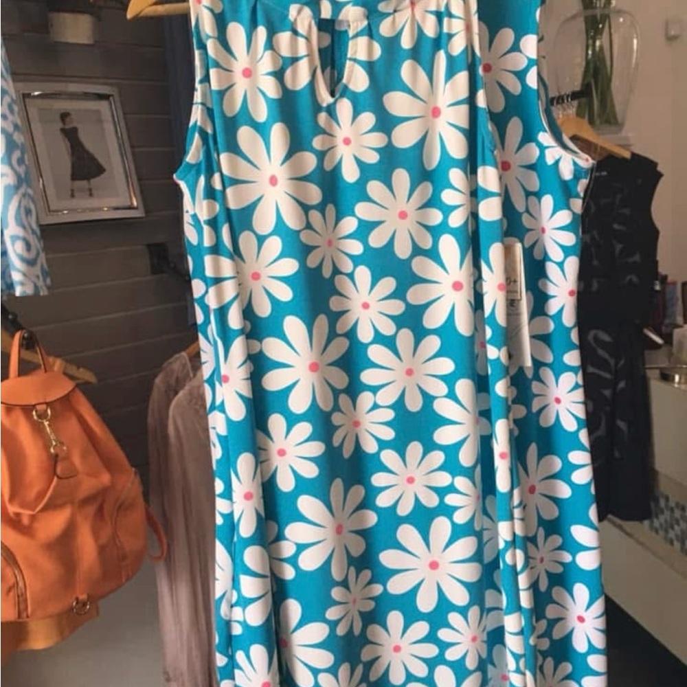 Blue dress with white daisies